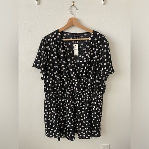 Lane Bryant Polka Dot Wrap Top